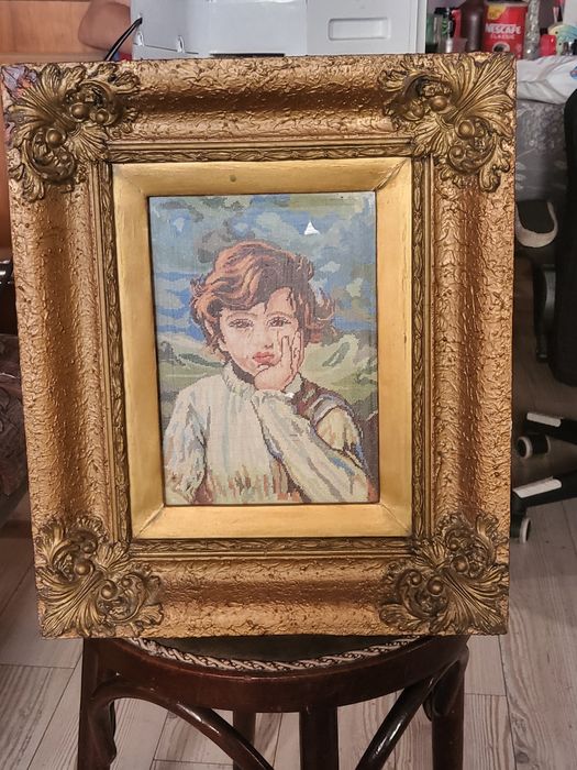 Вилеров гоблен "Плачещото момче"-ръчна изработка