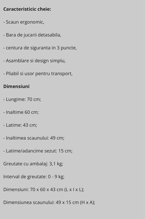 Balansoar ergonomic bebelusi