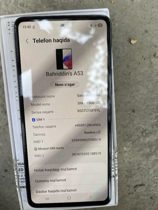 Samsung A 53 5G Abmen yoki Sotiladi