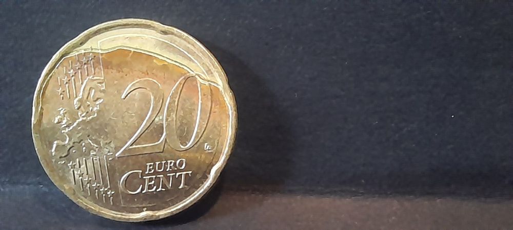 20 euro cent 2007 cu eroare de batere