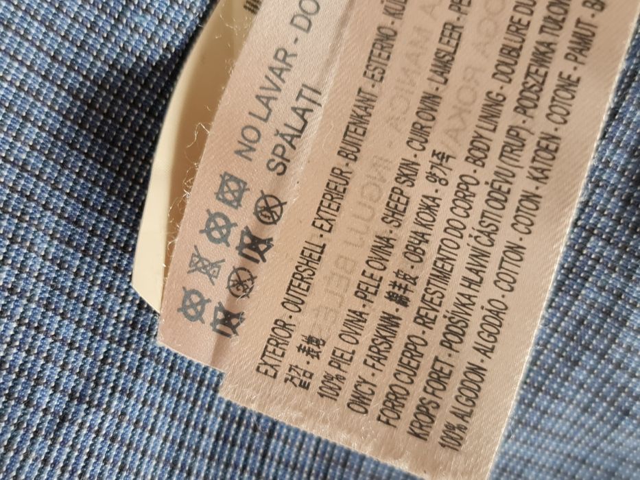 Jacheta Piele Oaie Massimo Dutti model rar,Geaca ca noua,XL,gri,man