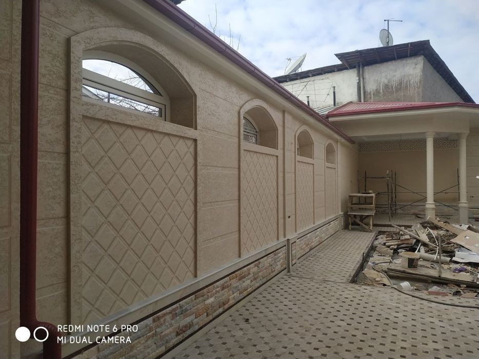 Travertin farad ishlari травертин фасадные работа алюкобонд alikabond