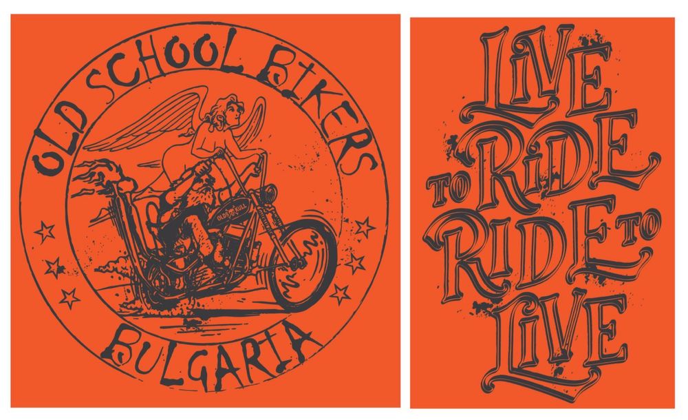 Тениски Old School Bikers / Live to Ride, Ride to Live - НОВИ!!!