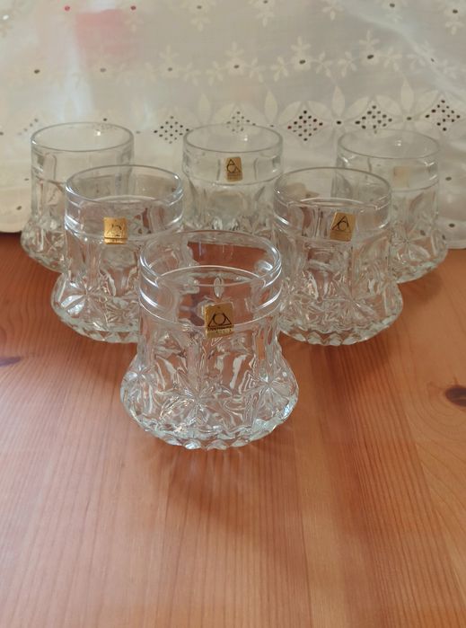Комплект 6 бр.чаши оловен кристал,масивни