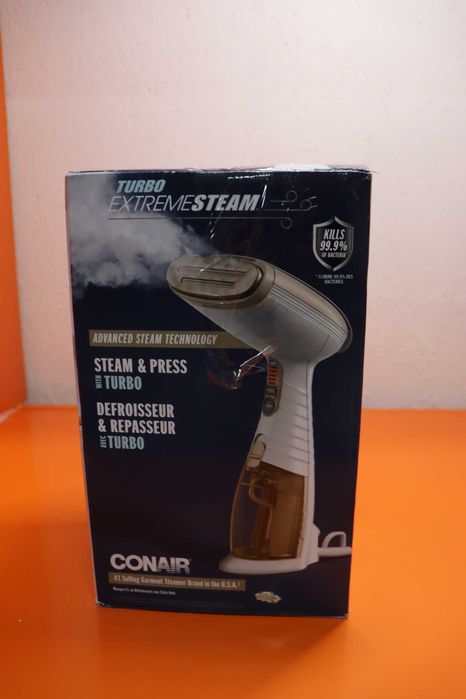 Conair Turbo ExtremeSteam парогенератор с 5 настройки | Дебит на парата 25 г/мин | Бързо време за нагряване | 3 приставки за фини и тежки тъкани