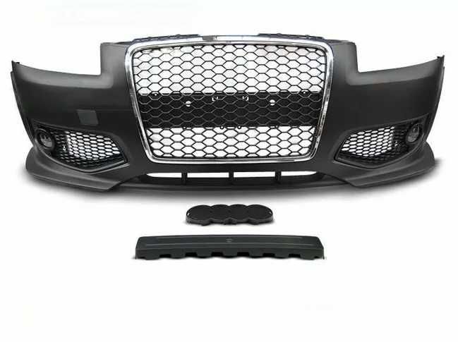 Предна броня за Audi A3 8P (05-08) RS Дизайн с черна или хром решетка