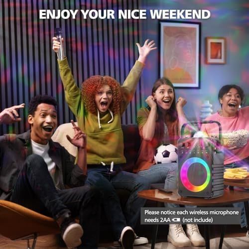 VerkTop T02 Bluetooth високогорител 2 бр. Безжични микрофона