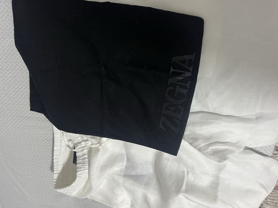 Белые льняные брюки ZEGNA (супер клон)