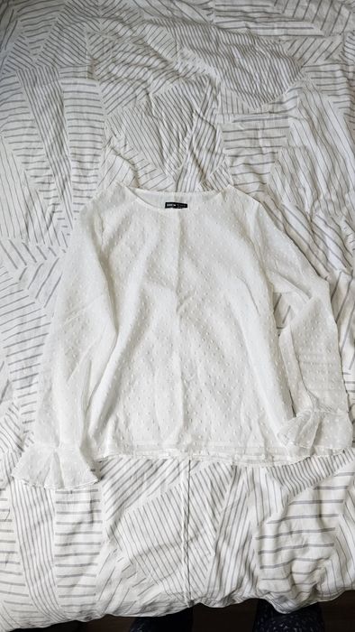 Бяла официална блуза Shein