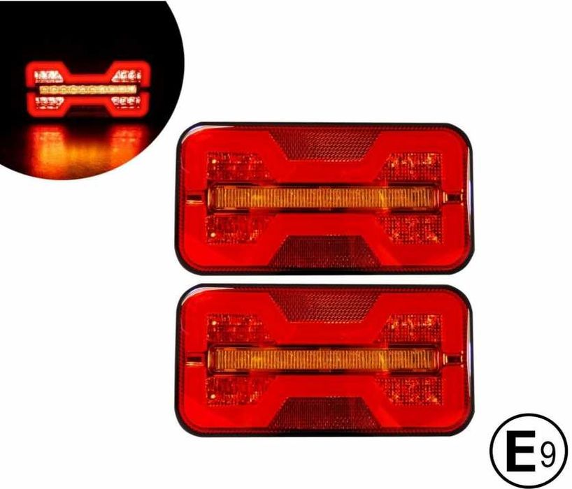Комплект LED Стопове 18 см с динамичен мигач за ремарке бус каравана