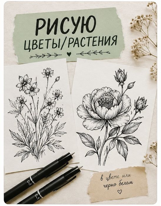Рисую цветы/растения