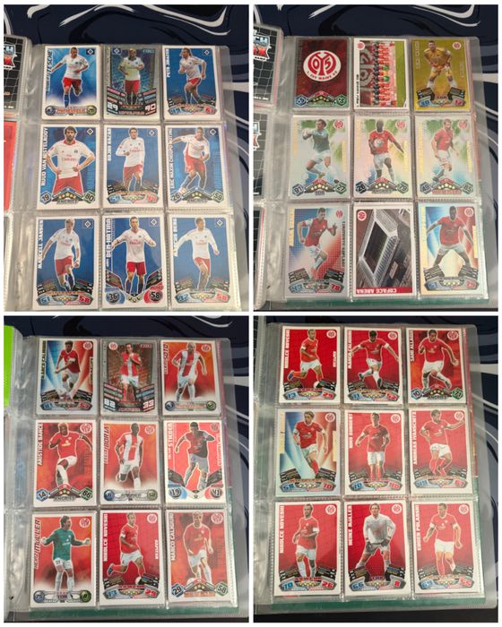 1200 + карти Topps Bundesliga 2010-2014 албум + Шампионска лига карти