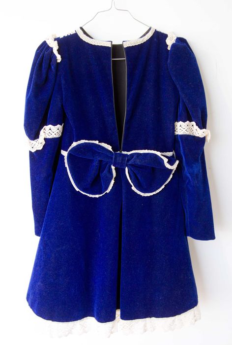 Rochie fetita 10-11 ani din catifea pentru ocazii speciale, marime 140