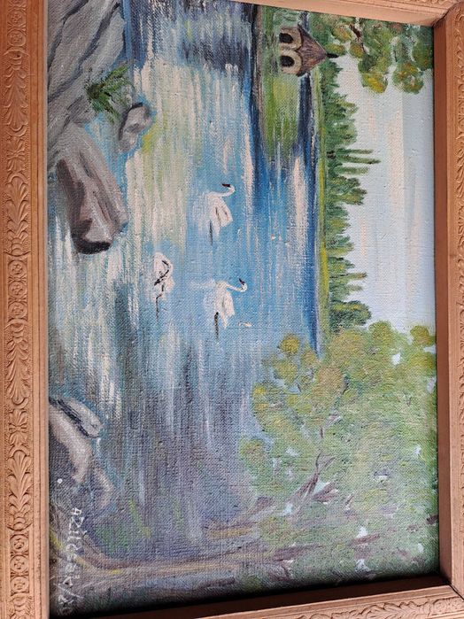 tablou pictura pe panza 44/31 cm semnat