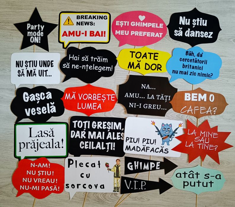 Propsuri recuzită foto mesaje petrecere