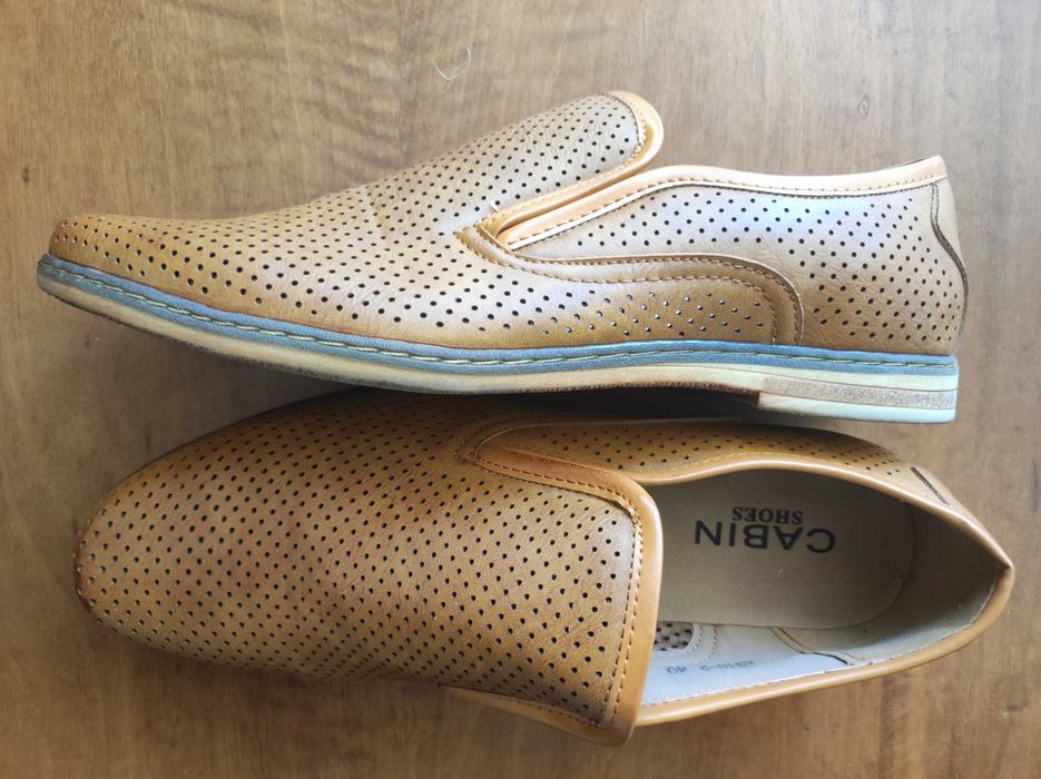 2 Pantofi usori de vara perforati Cabin bej / camel mar. 40 din piele eco, confortabili, noi