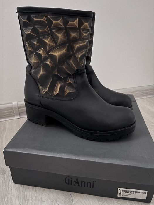 Ganni Естествена Кожа Ботуши Ватирани Размер 39