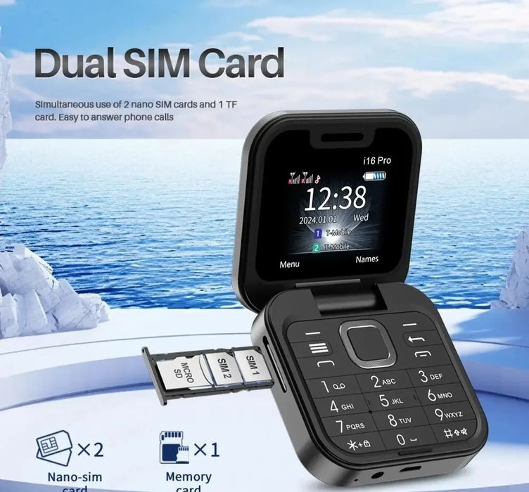 Сгъваем телефон i16 Pro Dual SIM 2G