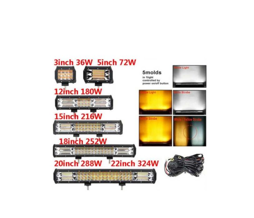 Led Bar BICOLOR , Proiector auto led, 2 Faze GIROFAR GALBEN  Blitz