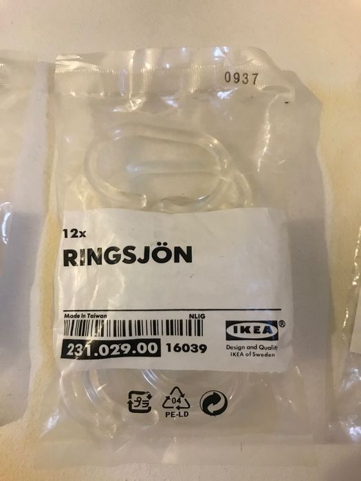 Spirella MANOR. - Perdea duș anti mucegai. Inele GARDINIA. IKEA.