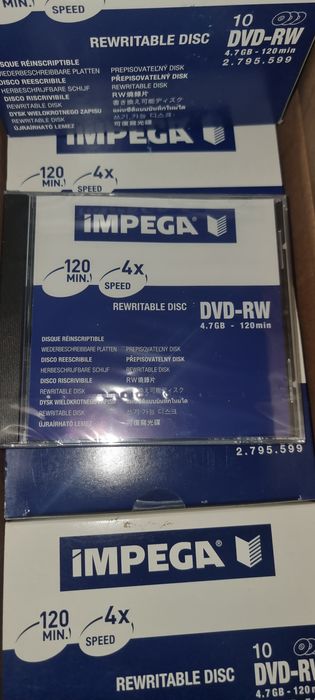 Discuri DVD-RW Impega (10 buc/cutie) ReWritable,4.7 GB 120 min