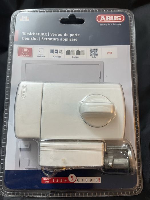 Iala  ABUS 2110, alb, cilindru cu 5 pini, 2 chei