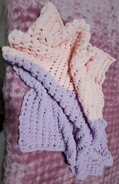 Ръчно плетено бебешко одеало от 100% микрополиестер