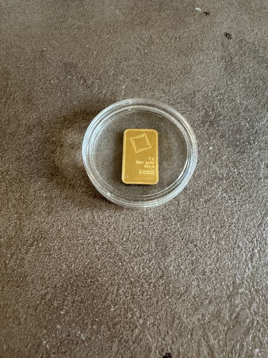 Lingou 5 grame aur 24 karate Puritate 999 Valcambi Suisse pret 3500 le