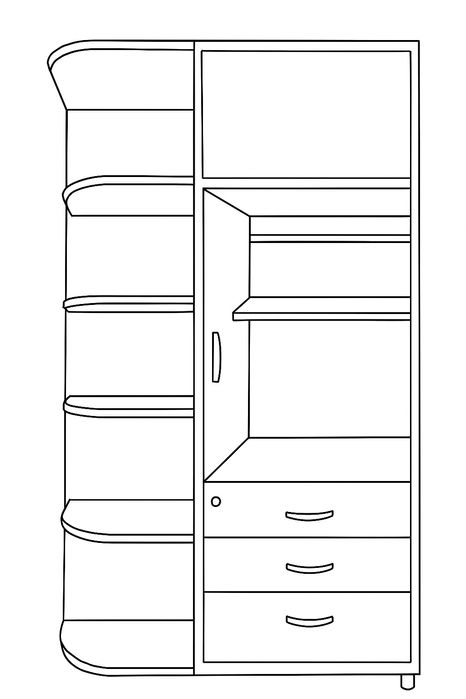 Шкаф с угловыми полками