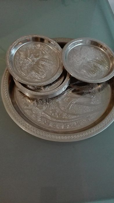 Руски метален сервиз за торта "Каменното цвете"