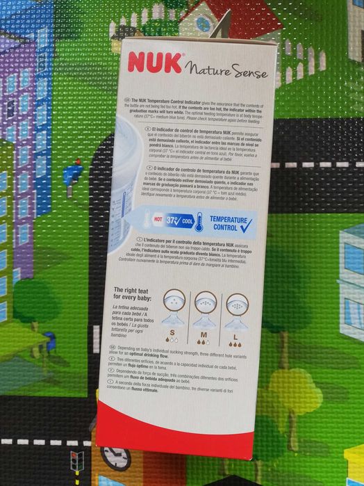 Бебешко пластмасово шише Nuk Nature sense, размер M, 260мл, силикон