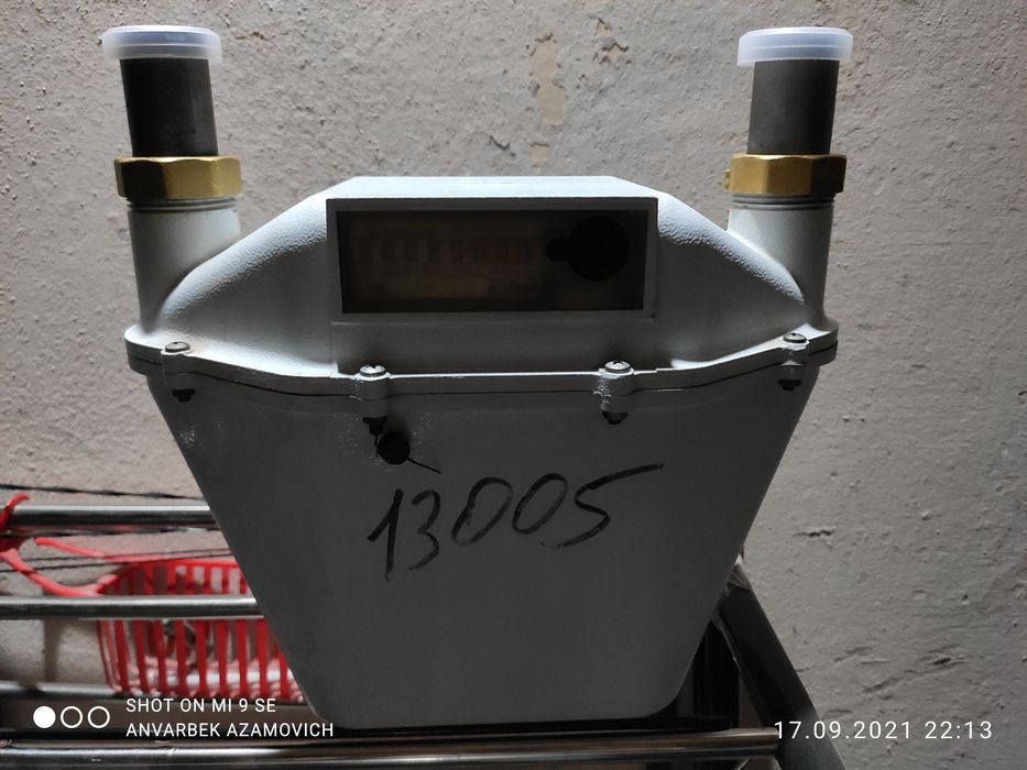 Счётчик в рабочем состоянии для природного газа.