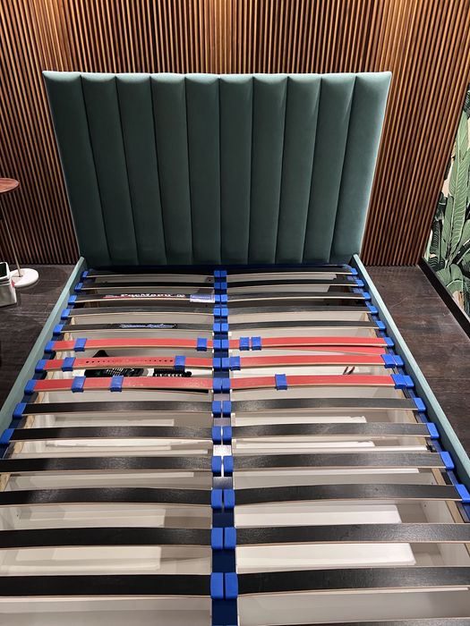 Легло с матрак и чекмеджета 140/200 плюш цвят мента