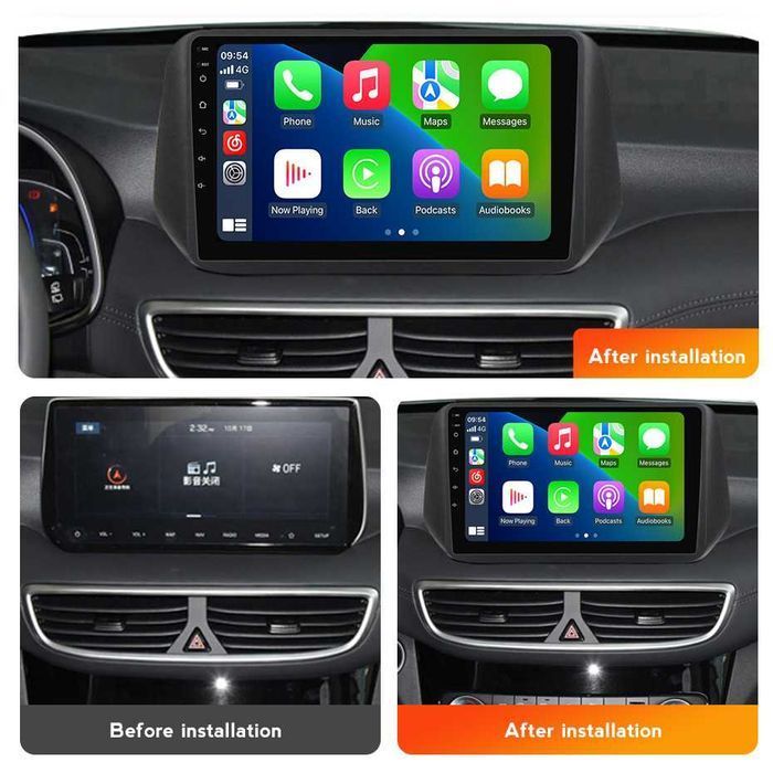 Navigatie Android 14 Hyundai Tucson 2018+ 1/8 Gb Waze CarPlay + CAMERA