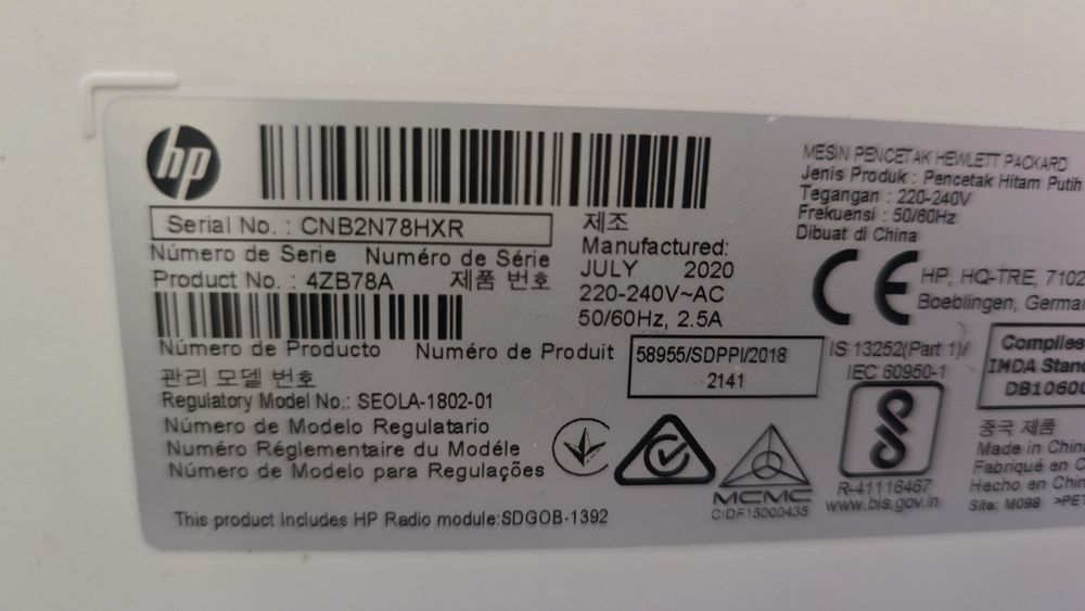 Принтер HP Laser 107a с wifi