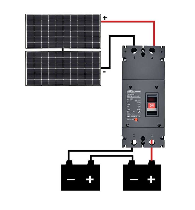 2P DC MCCB 1500V 300A / 350A / 400A Автоматичен прекъсвач с лят корпус