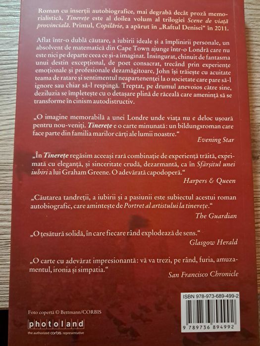 „Tinerețe. Scene din viața provincială” de J.M. Coetzee (carte)