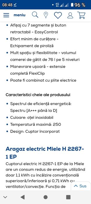 Vând cuptor electric miele
