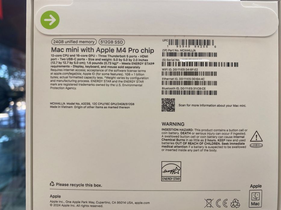 Mac Mini M4Pro/64GB/1TB (14-CPU/20-GPU)