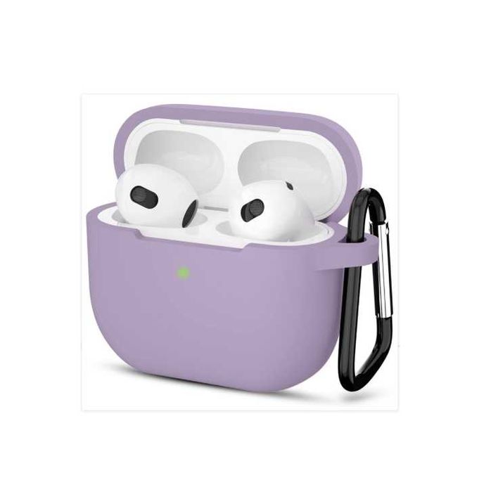 Husa pentru Apple AirPods 3 + inel prindere, Lila