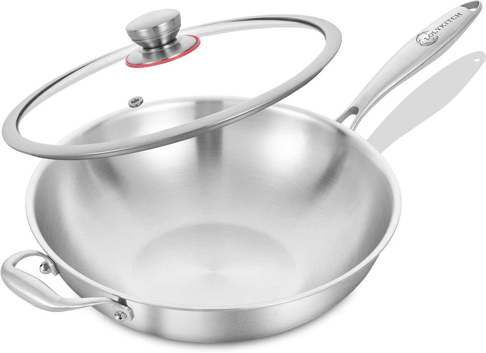 Wok LOLYKITCH de 34 cm din oțel inoxidabil