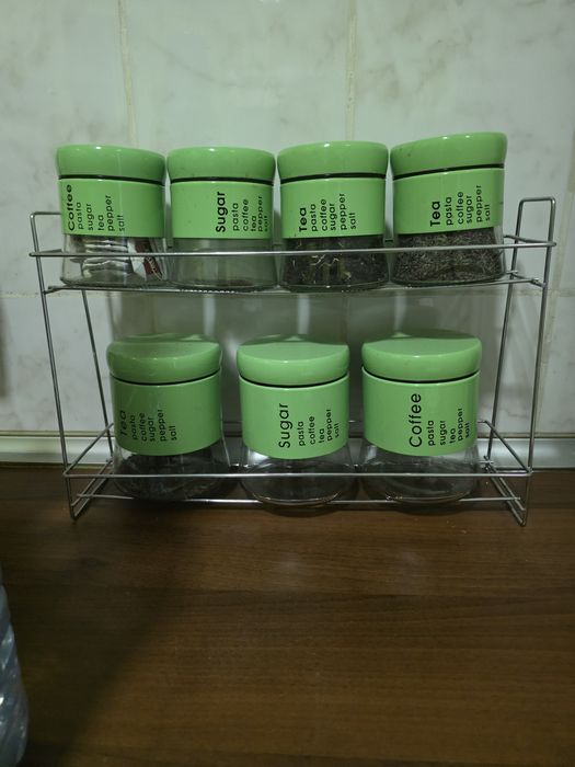 Банки стеклянные 7 шт для кофе, сахара, специй