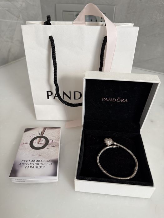 Гривна Pandora злато- Rose gold и  сребро