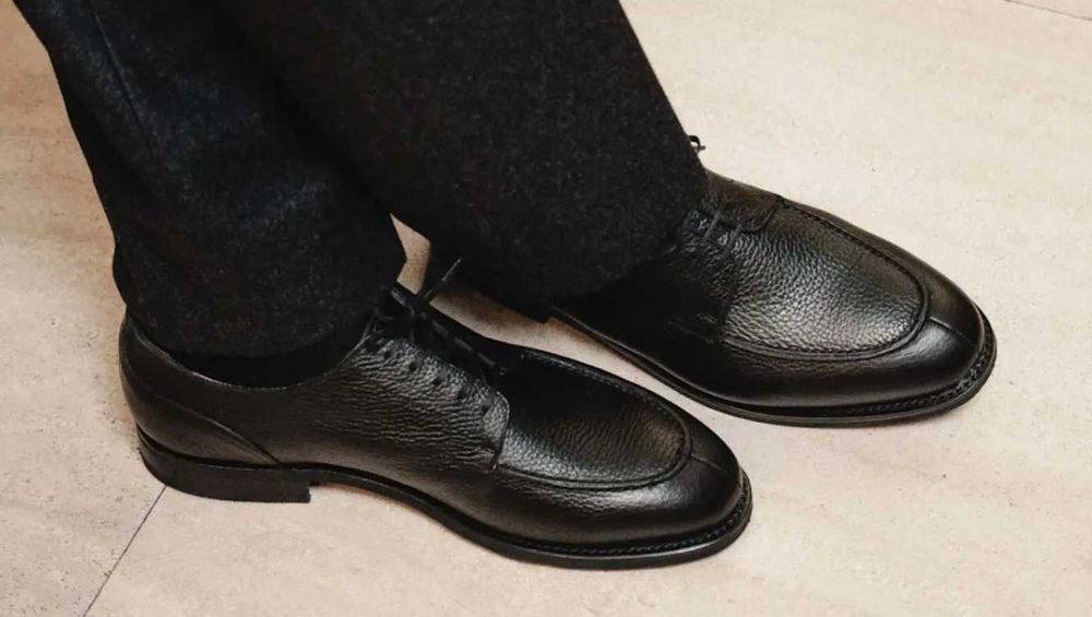 Pantofi derby 43.5 44 split toe Kalman & Kalman piele naturala negru superioara