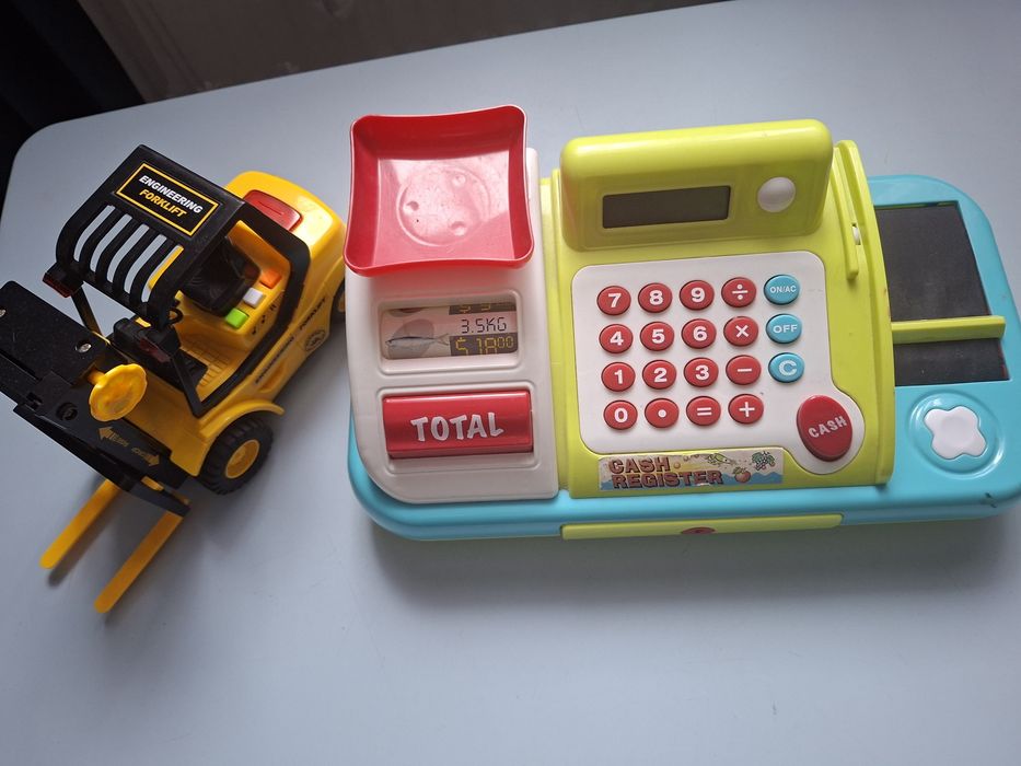 Set jucării escavator si casa de marcat