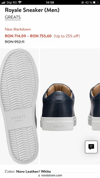 Sneakers Greats piele naturală