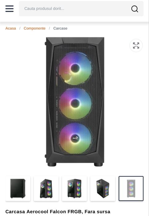 Carcasa Aerocool Falcon FRGB, Fara sursa