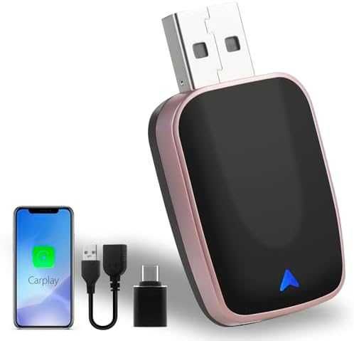 Нов Безжичен Apple CarPlay адаптер USB Plug & Play iPhone iOS 12+ кола