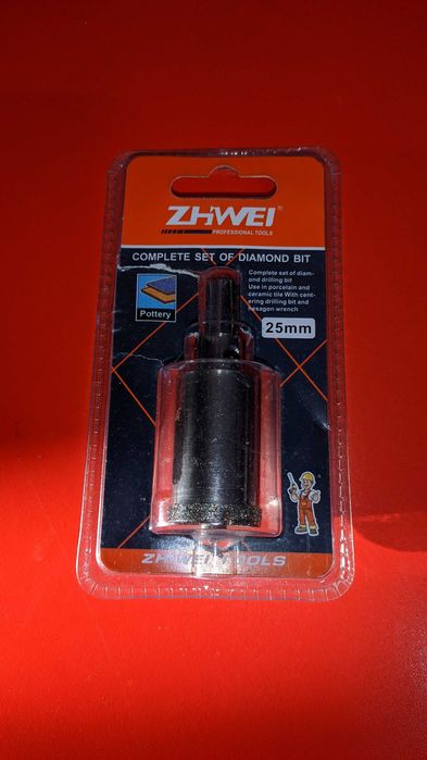 Коронка алмазная по кафелю и стеклу 25 mm