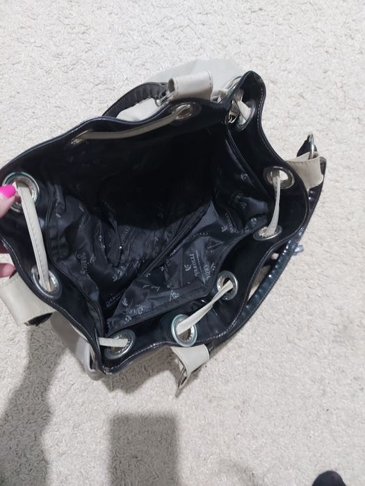 Geanta gri/culoarea oului de rata/incapatoare